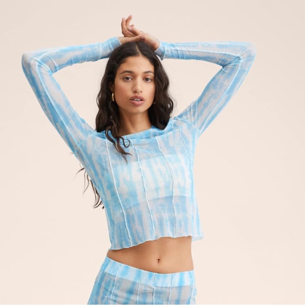 Mango sheer long sleeve top - Size 8 - Picture 2 of 11